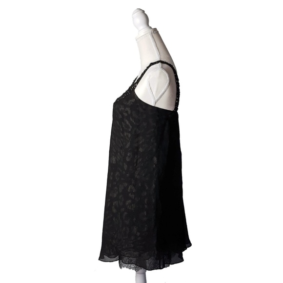 BCBGMaxAzria Womens Sheer Layered Beaded Dress - Picture 3 of 8